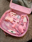 Kit de Cuidados para Bebês 12 Peças – Tesoura, Cortador de Unhas, Escova, Termômetro e Higiene Infantil