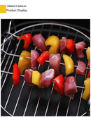 Conjunto para churrasco ao ar livre – espetos de aço inoxidável, grelha quadrada e fritadeira a ar quente com suporte para churrasco