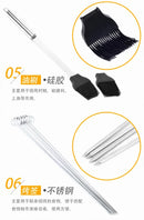 Conjunto de ferramentas combinadas para churrasqueira em aço inoxidável Churrasqueira ao ar livre Conjunto para churrasqueira Bolsa de tecido portátil para armazenamento Conjunto de ferramentas para assar