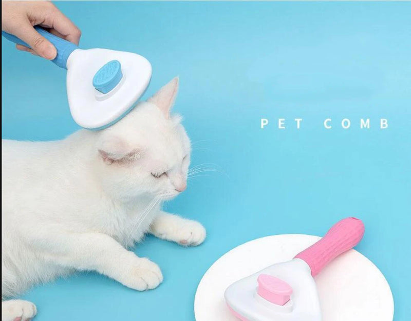 Escova de Pelos para Pets – Pente de Aço Inox para Cães e Gatos, Ideal para Pelos Longos e Cuidados Diários