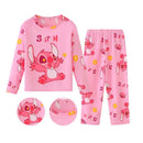 Conjunto Infantil Stitch e Angel – Pijama de Manga Longa para Meninos e Meninas, Conforto na Primavera