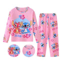 Conjunto Infantil Stitch e Angel – Pijama de Manga Longa para Meninos e Meninas, Conforto na Primavera
