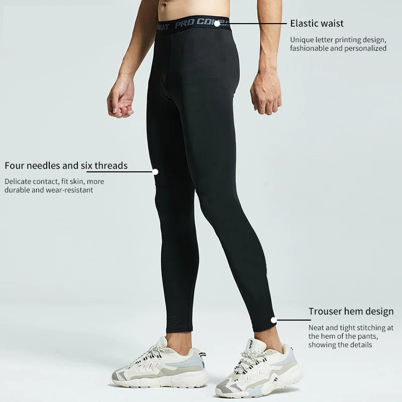 Calça de Compressão Masculina – Treino e Corrida, Secagem Rápida e Conforto em Todas as Estações