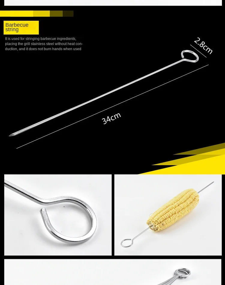 Conjunto de utensílios para churrasco em aço inoxidável – Conjunto portátil para churrasco ao ar livre com bolsa de armazenamento para grelhar e assar