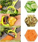 Descascador 3 em 1 para Cozinha – Multifuncional Julienne e Serrilhado, Ideal para Cenoura, Batata e Legumes