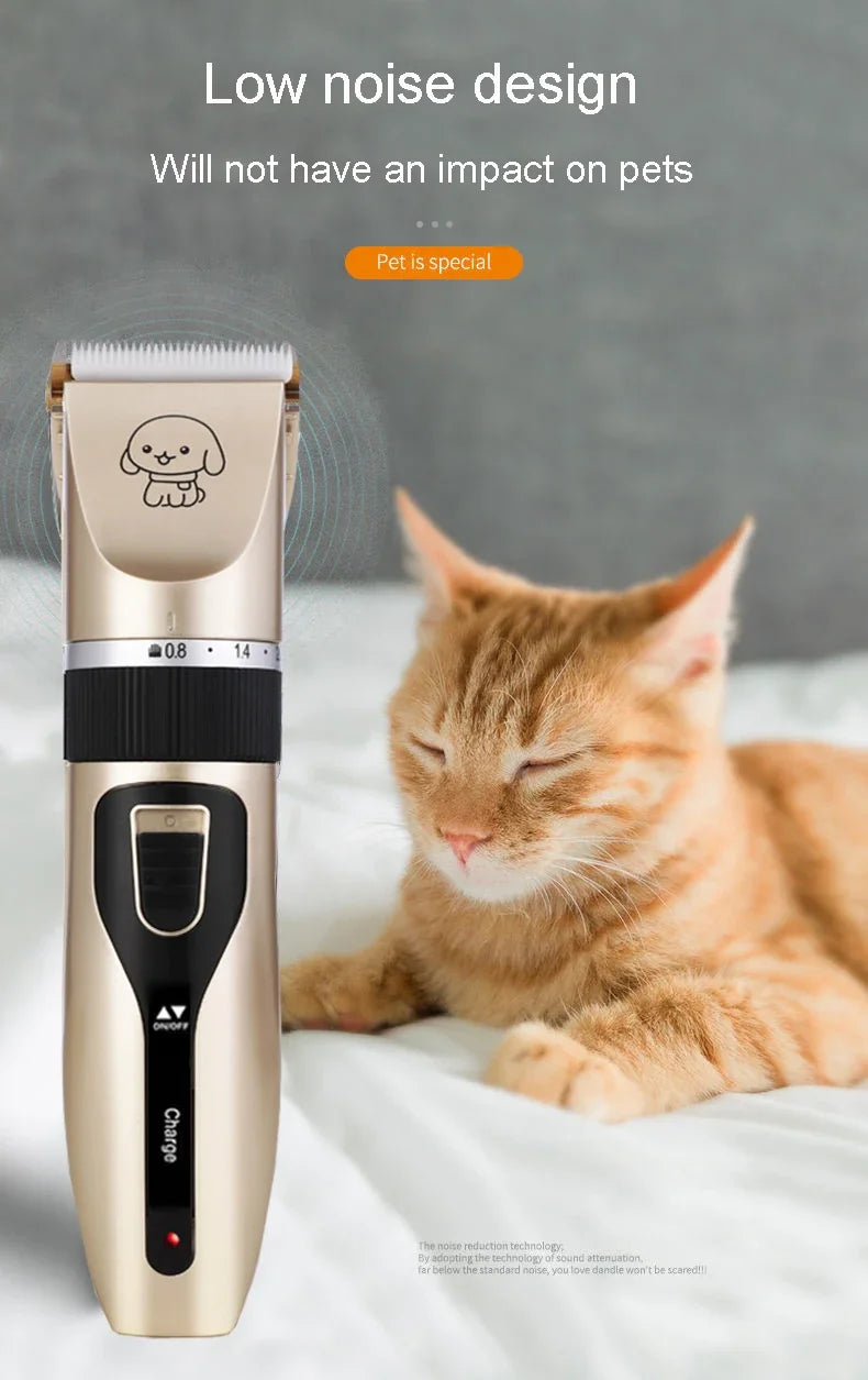 Máquina de Tosa Profissional para Cães – Aparador Elétrico Recarregável USB, Silenciosa e Precisa