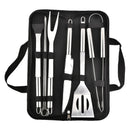 Conjunto de utensílios para churrasco em aço inoxidável – Conjunto portátil para churrasco ao ar livre com bolsa de armazenamento para grelhar e assar
