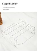 Conjunto para churrasco ao ar livre – espetos de aço inoxidável, grelha quadrada e fritadeira a ar quente com suporte para churrasco