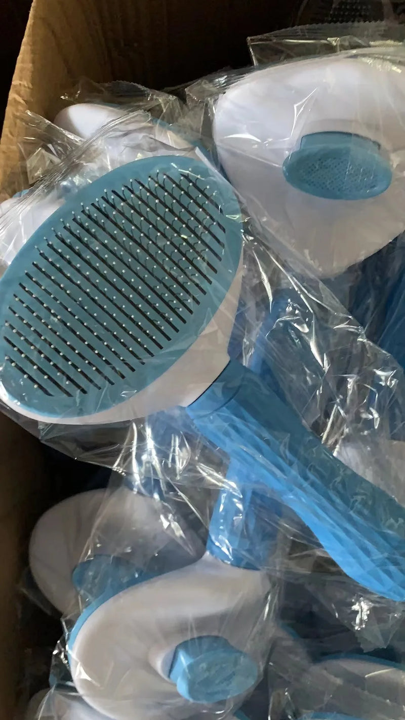 Escova de Pelos para Pets – Pente de Aço Inox para Cães e Gatos, Ideal para Pelos Longos e Cuidados Diários