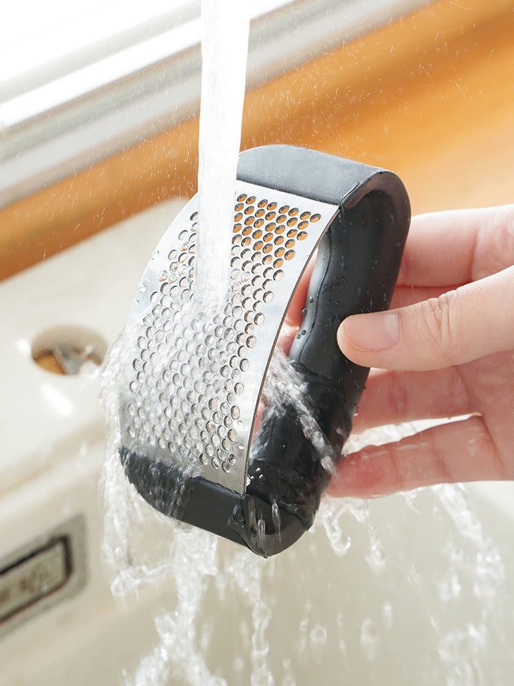 Triturador Manual de Alho em Aço Inox – Espremedor e Picador para Alho, Legumes e Frutas