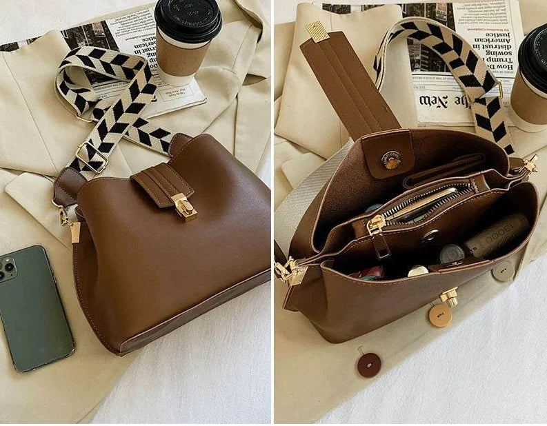 Retro Leather Bag - Wide Strap