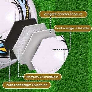 Bola de Futebol Oficial Tamanho 5 – Costura Automática, PVC, Resistente, Antiderrapante para Treino e Partidas